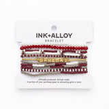 Game Day 11-Strand Bracelet Set Maroon + White Stack