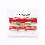 Game Day 11-Strand Bracelet Set Scarlet + Gray Stack