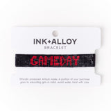 Game Day Adjustable Beaded Bracelet Black + Red Sliding Knot