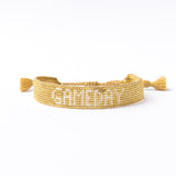Game Day Adjustable Beaded Bracelet Gold Sliding Knot