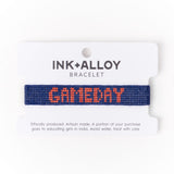 Game Day Adjustable Beaded Bracelet Navy + Orange Sliding Knot