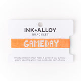 Game Day Adjustable Beaded Bracelet Orange + White Sliding Knot