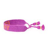 Game Day Adjustable Beaded Bracelet Purple + Orange Sliding Knot