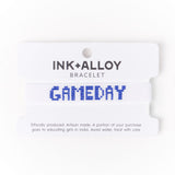 Game Day Adjustable Beaded Bracelet White + Blue Sliding Knot