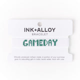 Game Day Adjustable Beaded Bracelet White + Green Sliding Knot