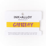 Game Day Adjustable Beaded Bracelet Yellow + Purple Sliding Knot