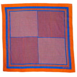 Game Day Alternating Stripe Scarf + Scrunchie Blue + Orange 21x21 Scarf