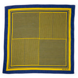 Game Day Alternating Stripe Scarf + Scrunchie Yellow + Navy 21x21 Scarf