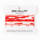 Game Day Beaded 10 Strand Stretch Bracelet Set Crimson + Cream Stack