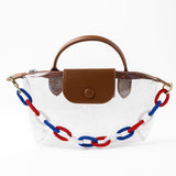 Game Day Beaded Bag Chain Blue + Crimson Key Ring + Bag Charm