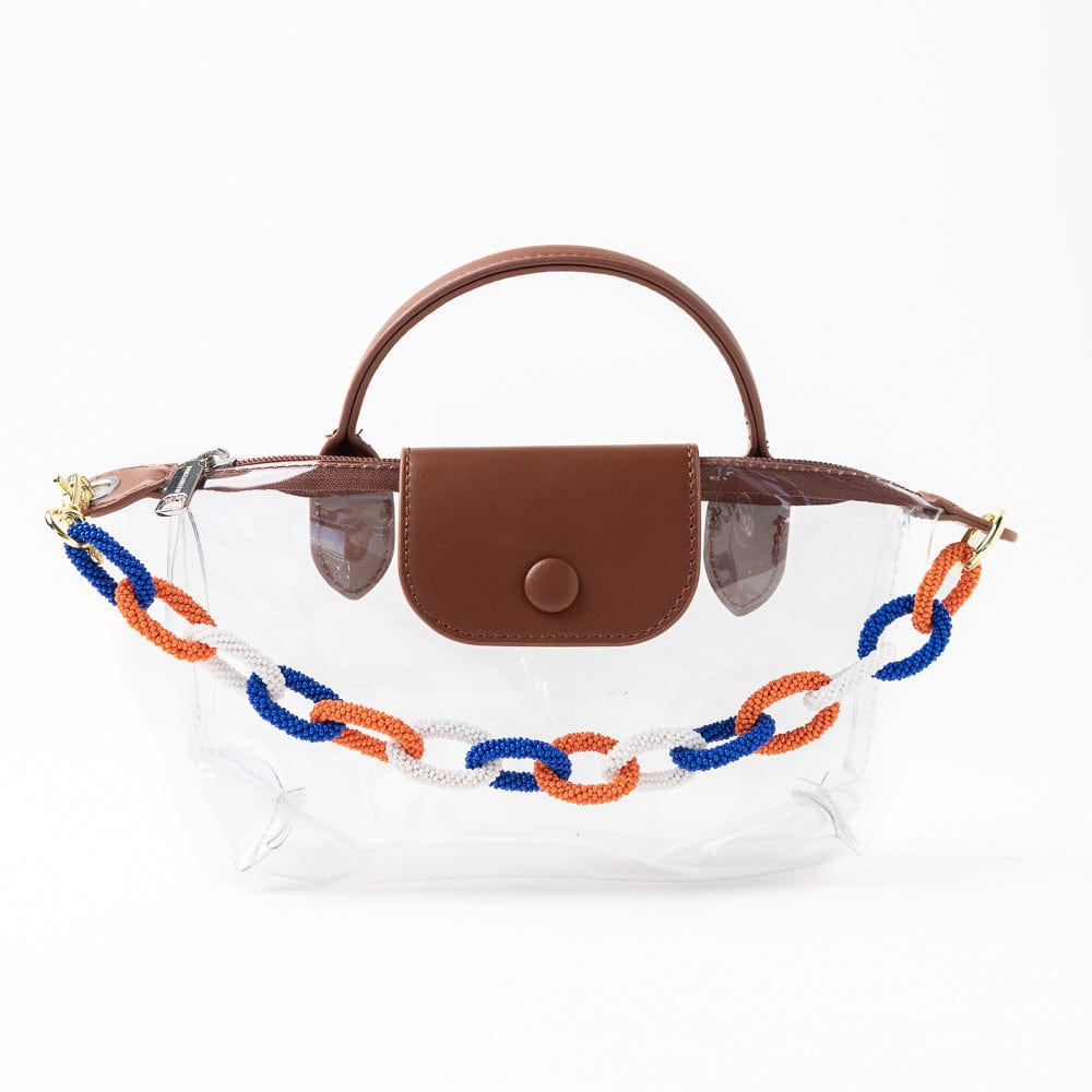 Game Day Beaded Bag Chain Blue + Orange Key Ring + Bag Charm