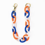 Game Day Beaded Bag Chain Blue + Orange Key Ring + Bag Charm