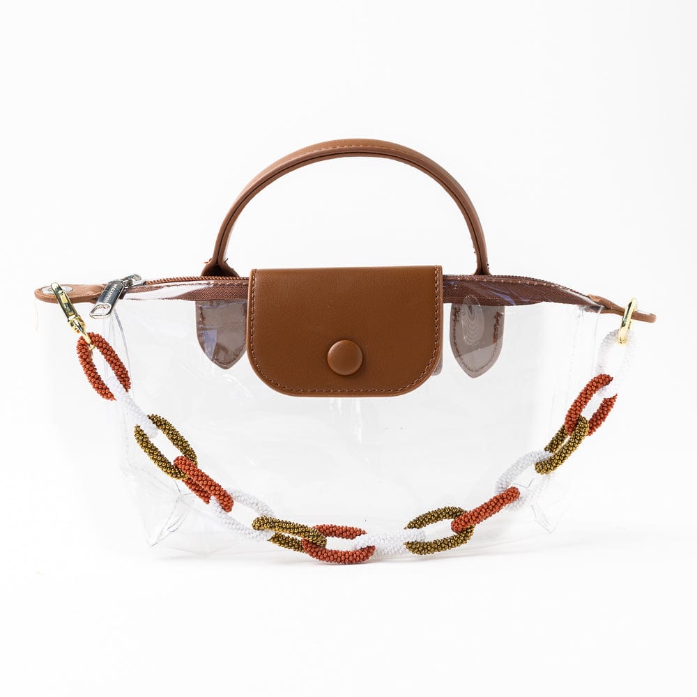 Game Day Beaded Bag Chain Burnt Orange Key Ring + Bag Charm