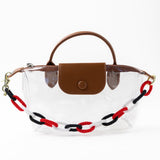 Game Day Beaded Bag Chain Red + Black Key Ring + Bag Charm