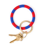 Game Day Beaded Color Block Key Ring Red + Blue Key Ring + Bag Charm