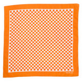 Game Day Check Scarf + Scrunchie Orange + White 21x21 Scarf