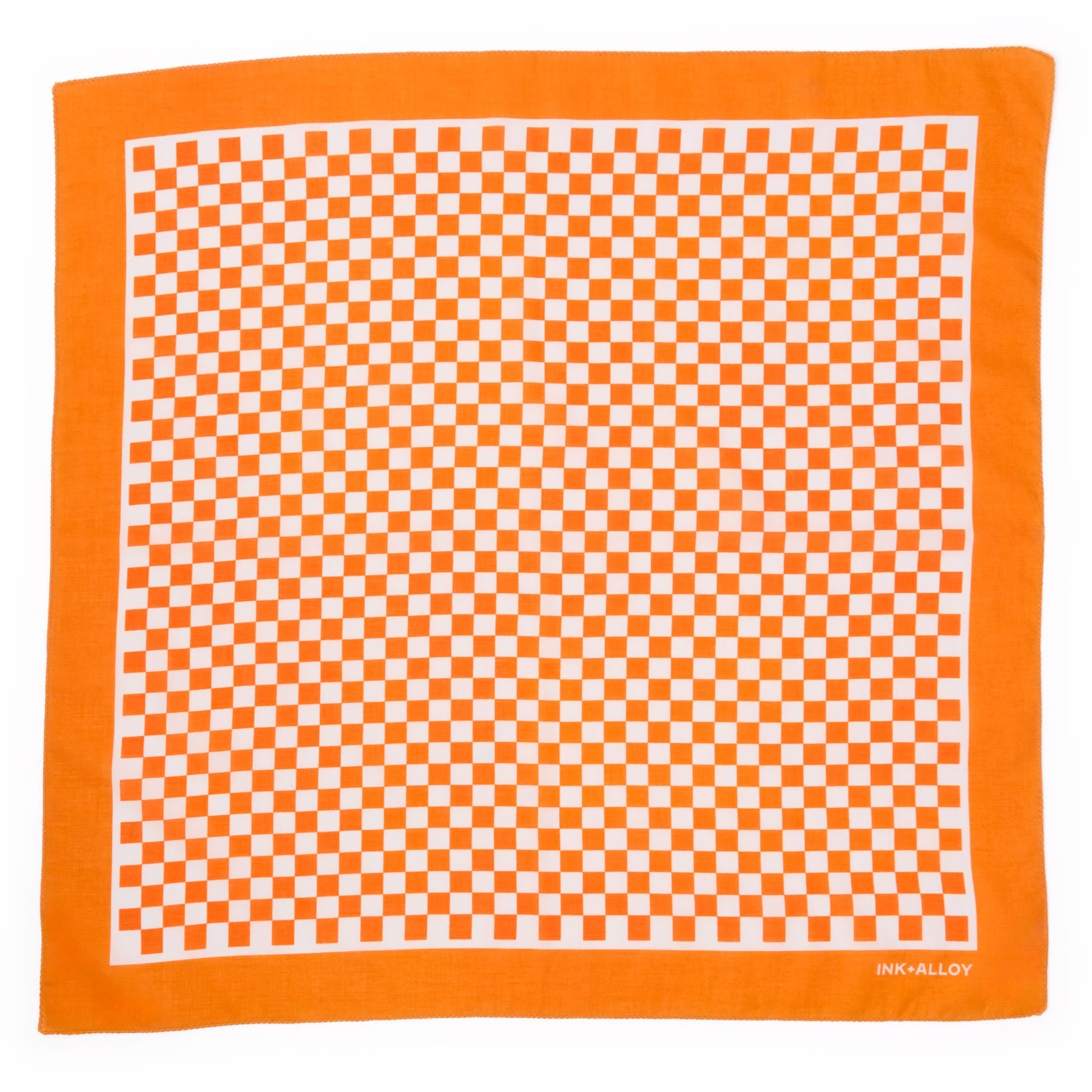 Game Day Check Scarf + Scrunchie Orange + White 21x21 Scarf