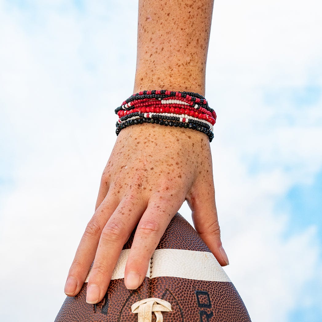 Game Day Collection - Women's Red, Gold, outlets and Black Toned Bracelet Stack - 5 Piece