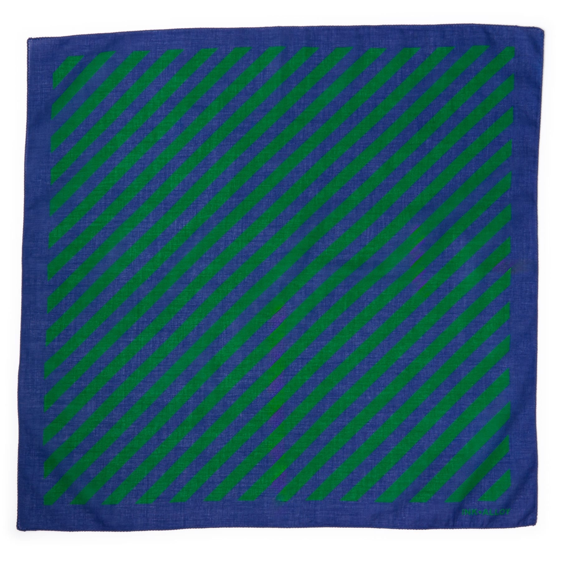 Game Day Diagonal Stripe Scarf + Scrunchie Blue + Green 21x21 Scarf