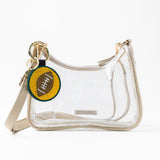 Game Day Football Beaded Bag Charm Green + Yellow Key Ring + Bag Charm