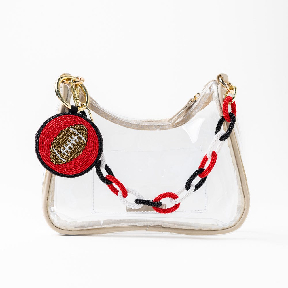 Game Day Football Beaded Bag Charm Red + Black – INK+ALLOY LLC
