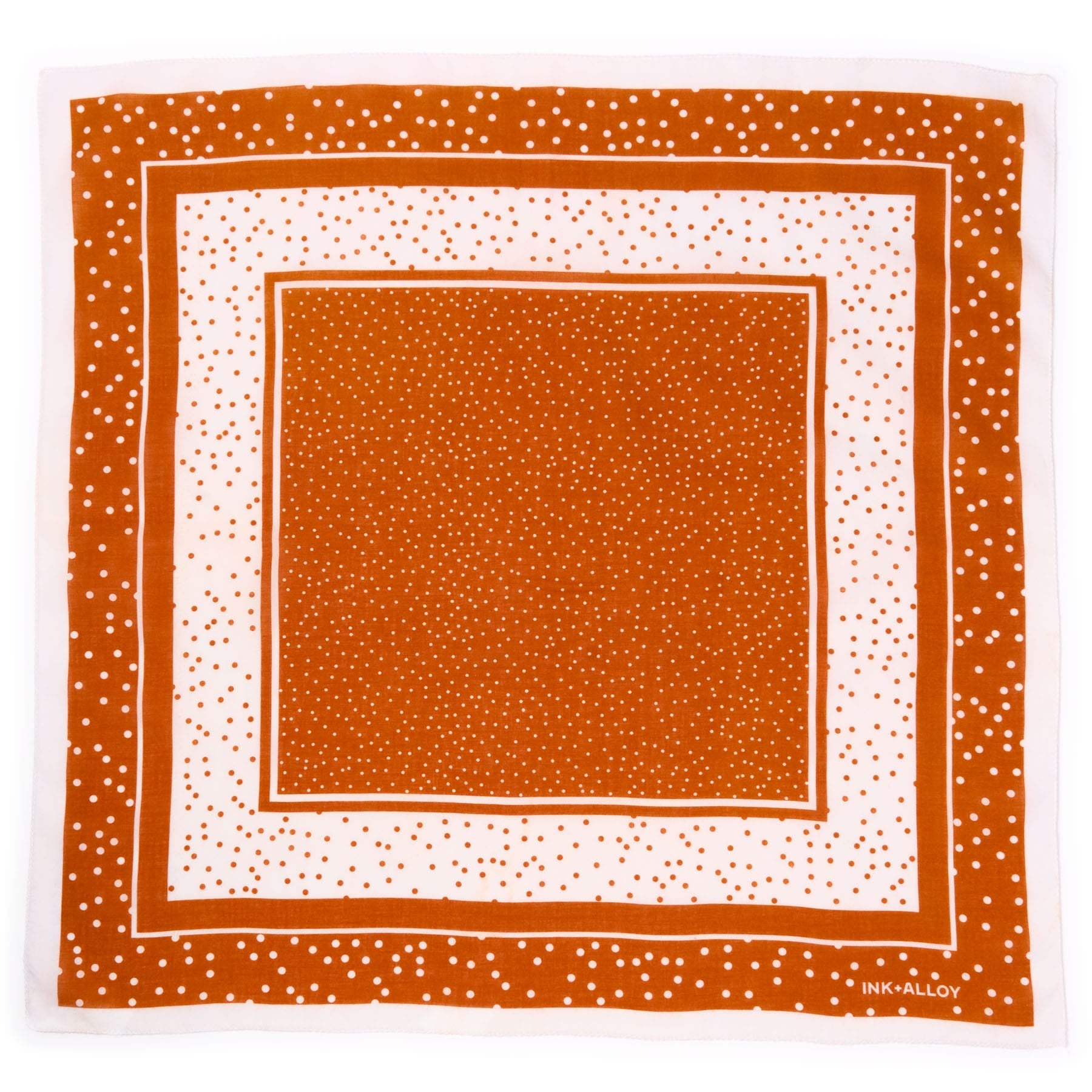 Game Day Polka Dot Scarf + Scrunchie Burnt Orange + White 21x21 Scarf