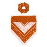 Game Day Polka Dot Scarf + Scrunchie Burnt Orange + White 21x21 Scarf