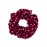 Game Day Polka Dot Scarf + Scrunchie Maroon + White 21x21 Scarf
