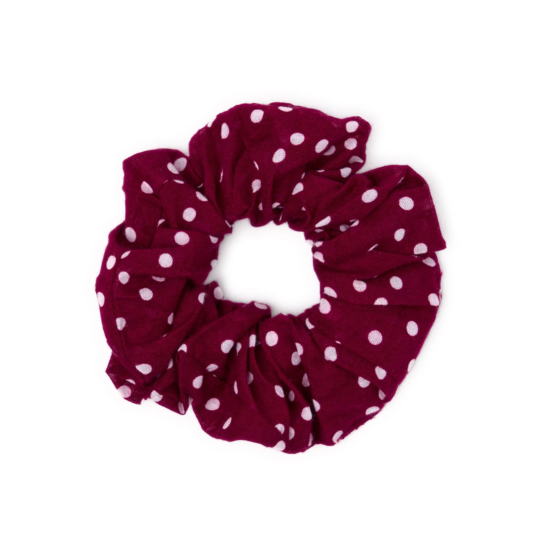 Game Day Polka Dot Scarf + Scrunchie Maroon + White 21x21 Scarf