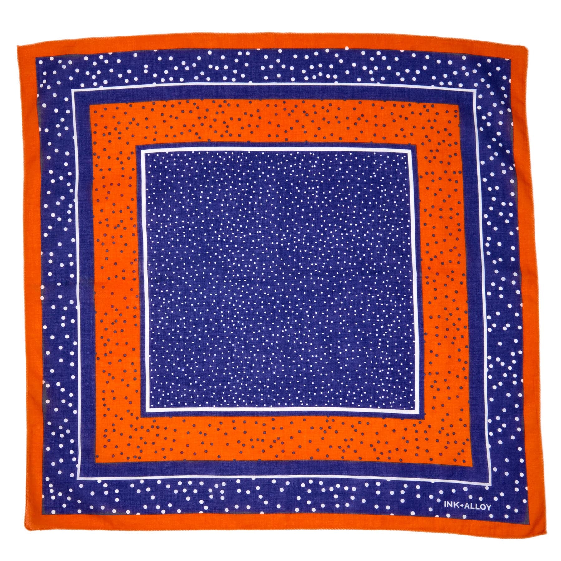 Game Day Polka Dot Scarf + Scrunchie Navy + Orange 21x21 Scarf