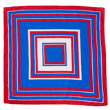 Game Day Radiating Square Scarf + Scrunchie Blue + Red 21x21 Scarf