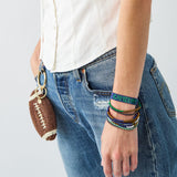 Game Day Sage 10 Strand + Gabby Stack Blue, Green, + Gold Stack