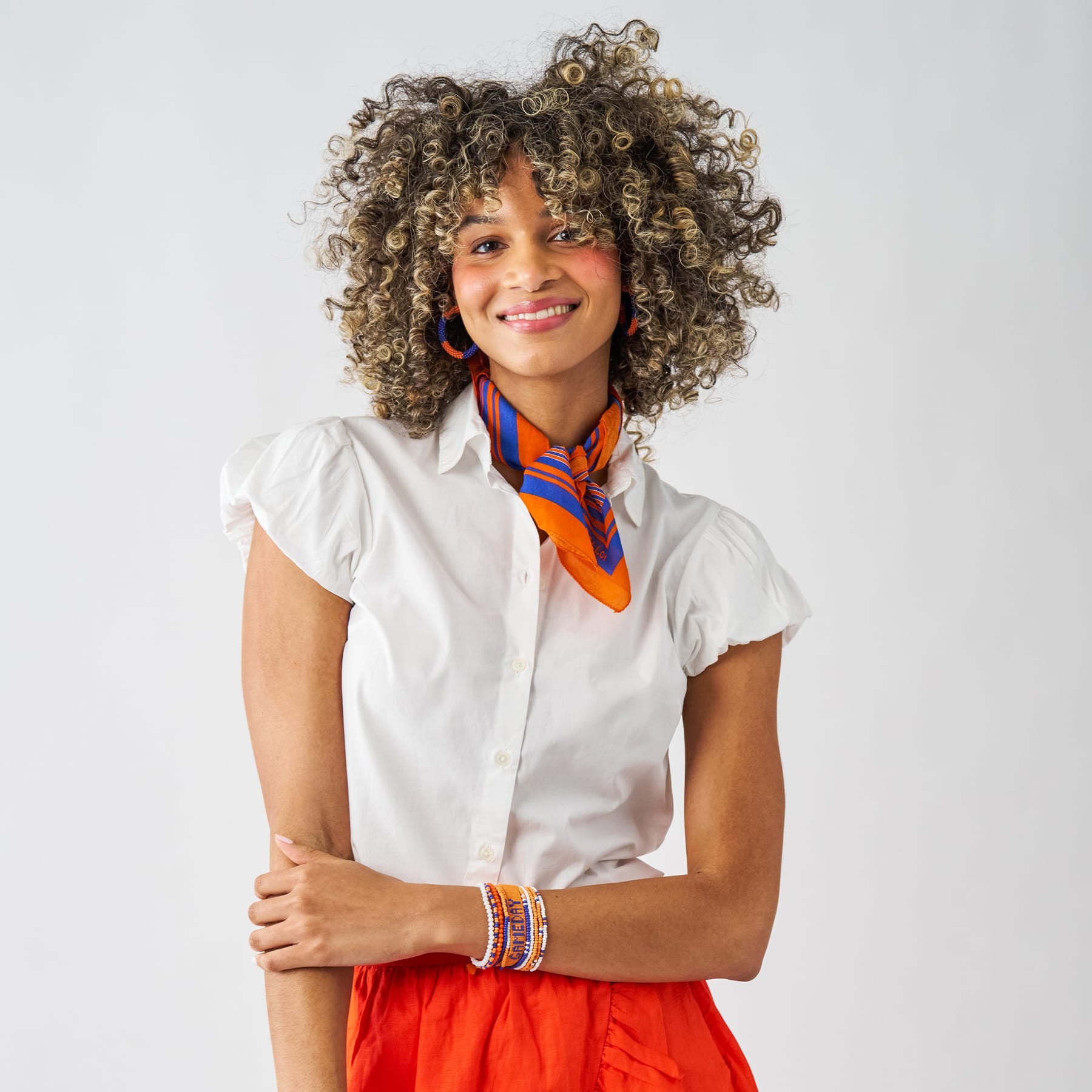 Game Day Sage 10 Strand + Gabby Stack Blue, Orange, + White Stack