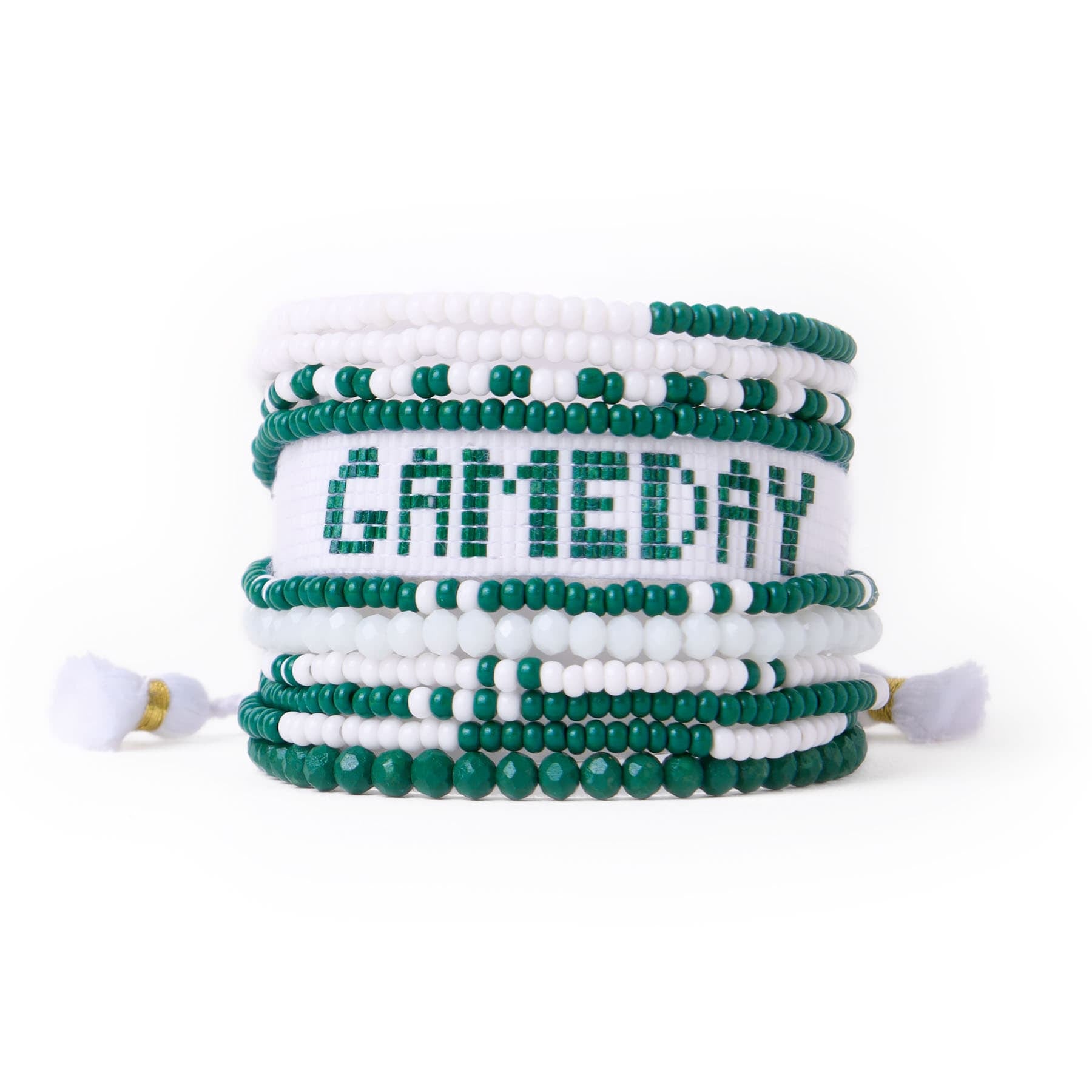 Game Day Sage 10 Strand + Gabby Stack Green + White Stack