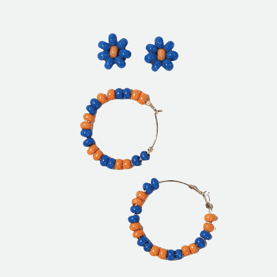 Gameday earring set blue and orange