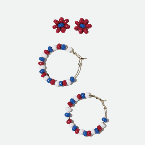 Gameday earring set blue and red