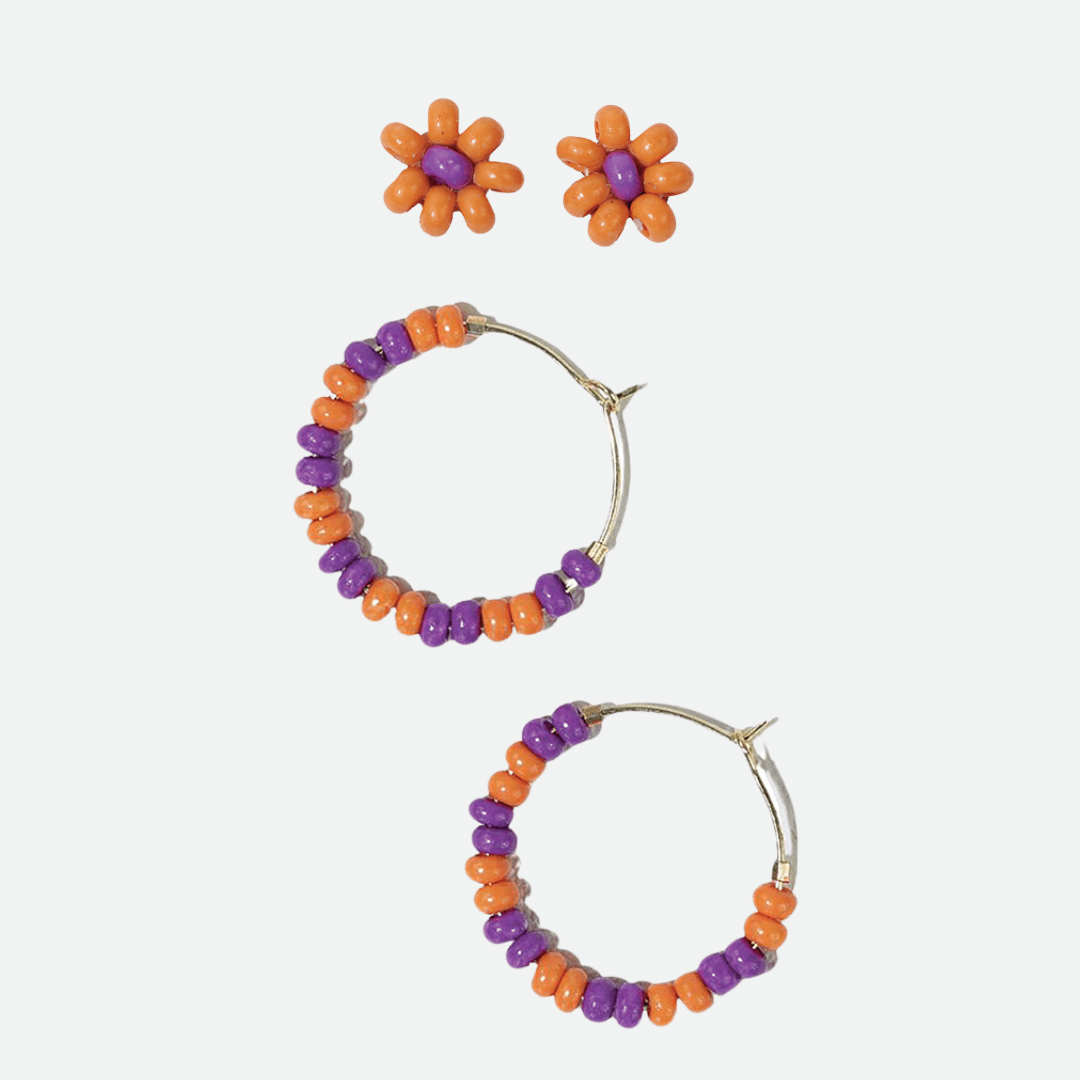 Gameday earring set purple and orange