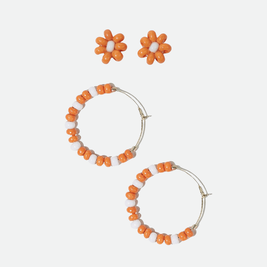 Gameday earring set white and orange