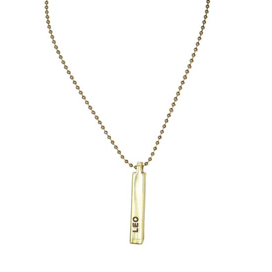 Gemini Zodiac Brass Necklace Necklace