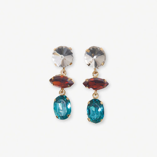 Georgia Mixed Dangle Earrings Amber and Turquoise Earrings