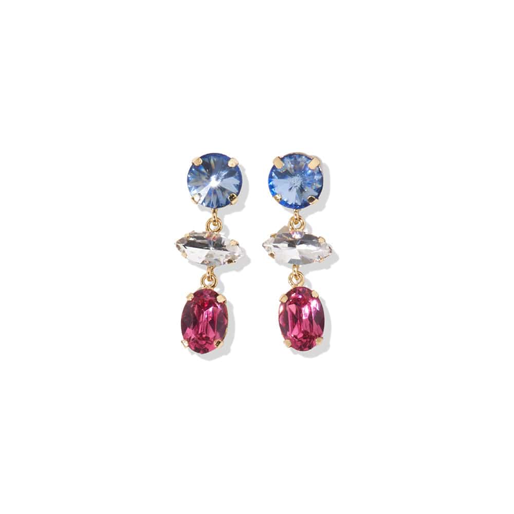 Jhumka Earrings ,Multistone Earrings- Blue & pink Jhumkas- Jhumka earr –  zamarutjewel