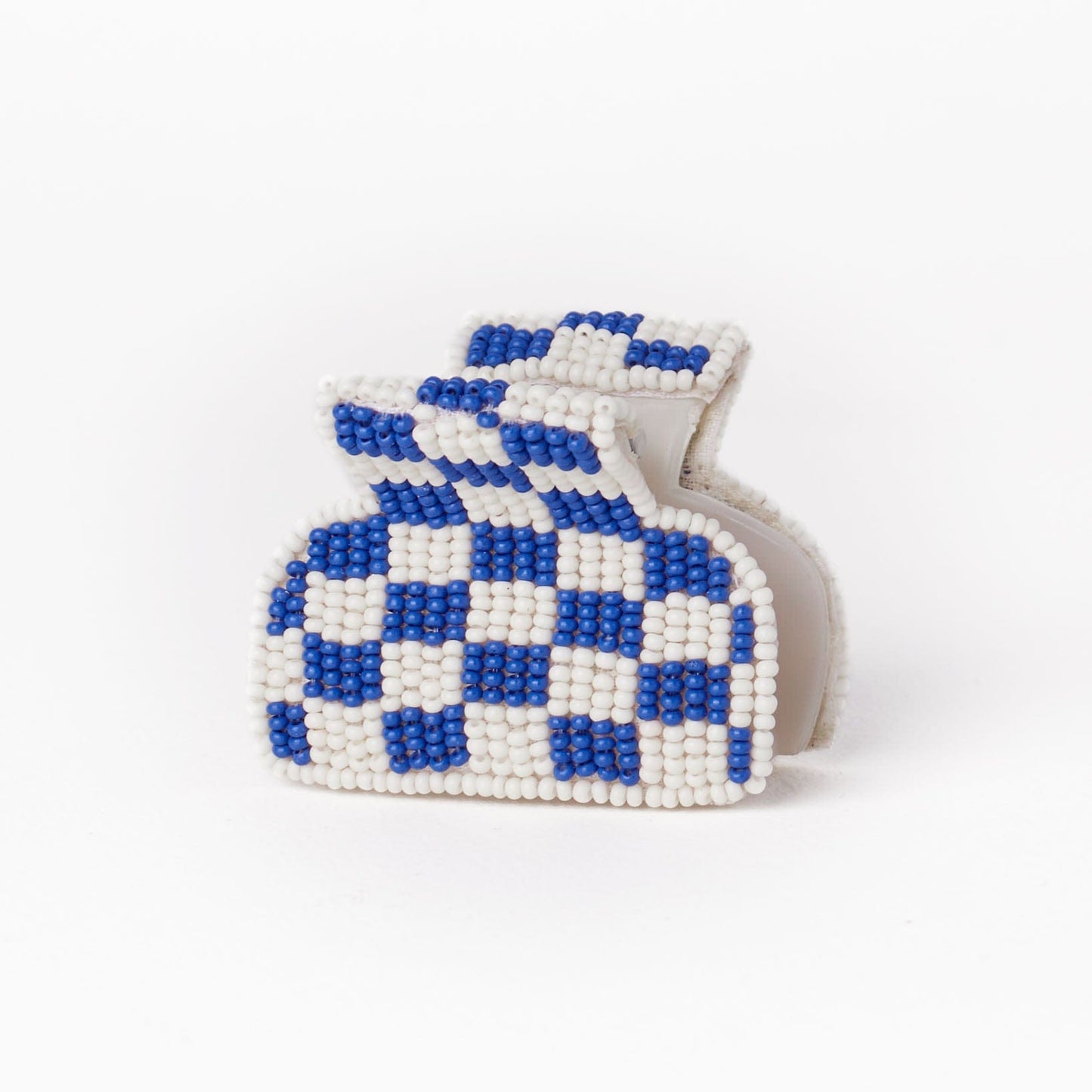 Gia Petite Multi-Color Checked Claw Ivory + Lapis Check Claw