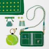 Gia Petite Multi-Color Checked Claw Kelly Green + Light Blue Check Claw