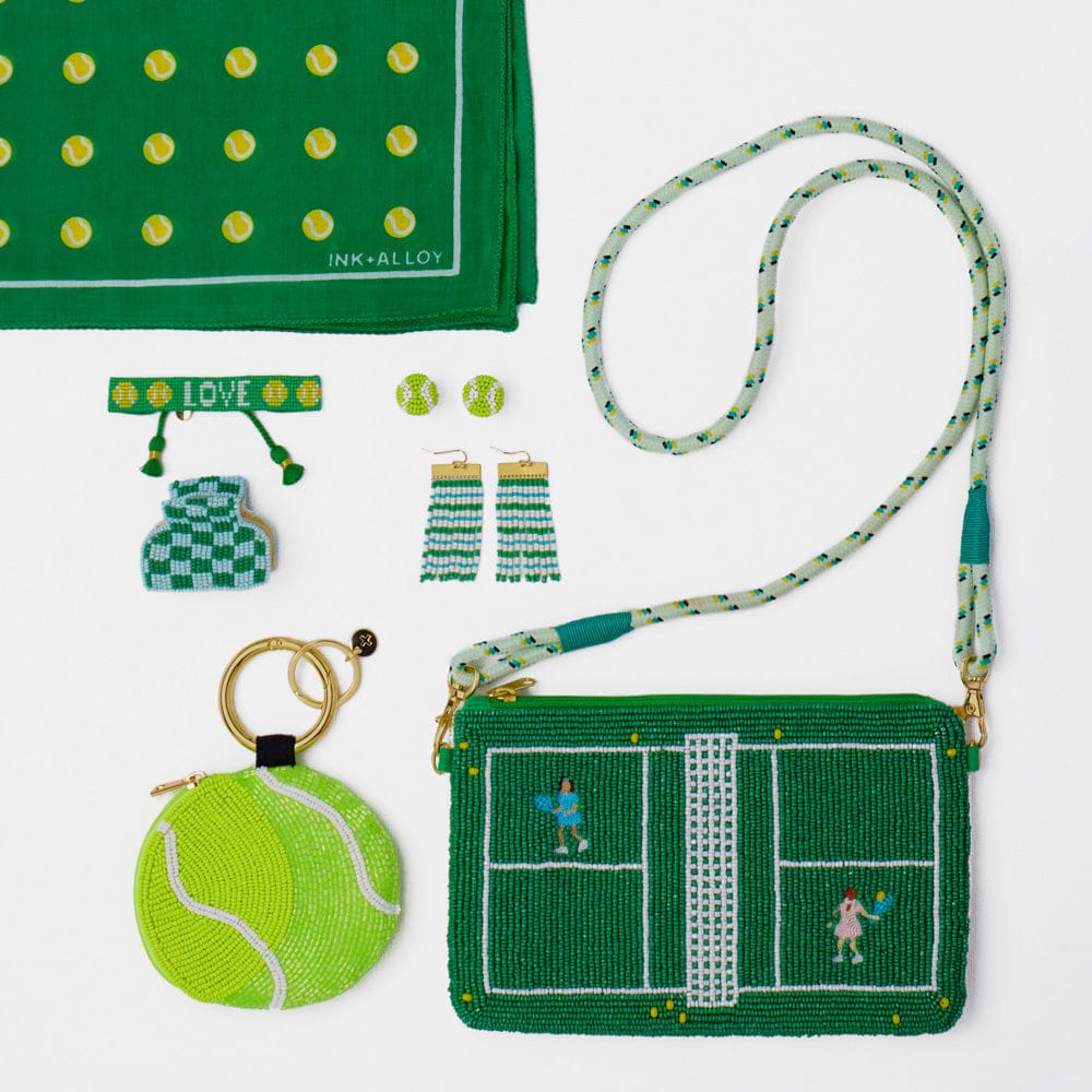 Gia Petite Multi-Color Checked Claw Kelly Green + Light Blue Check Claw