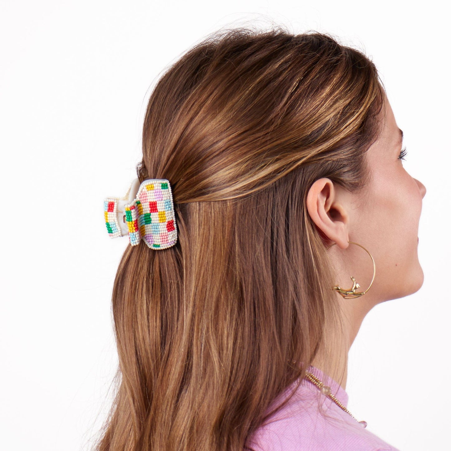 Gia Petite Multi-Color Checked Claw Light-Check Claw