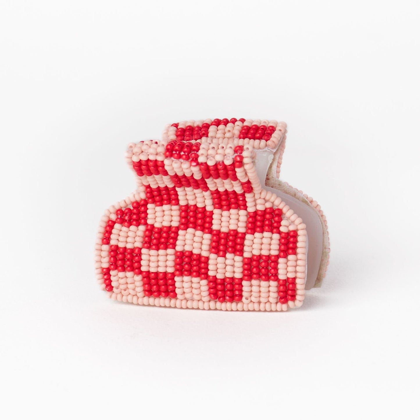 Gia Petite Multi-Color Checked Claw Red + Light Pink Check Claw