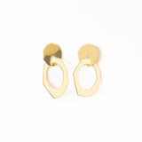 Ginger Large Abstract Door Knocker Earrings Brass Drop