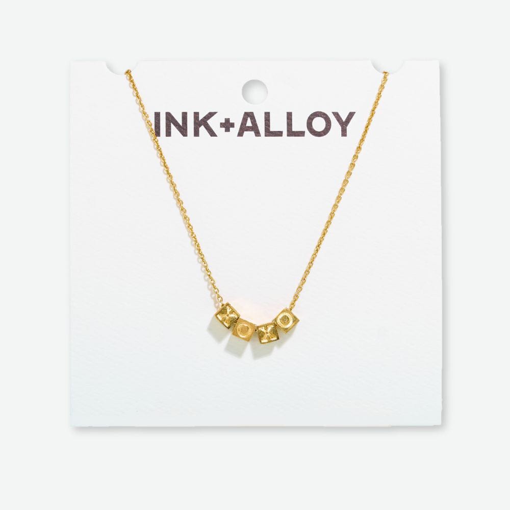 Goldie Chain Necklace With Brass Letters 16" With 1.5" Extension Xoxo Necklace