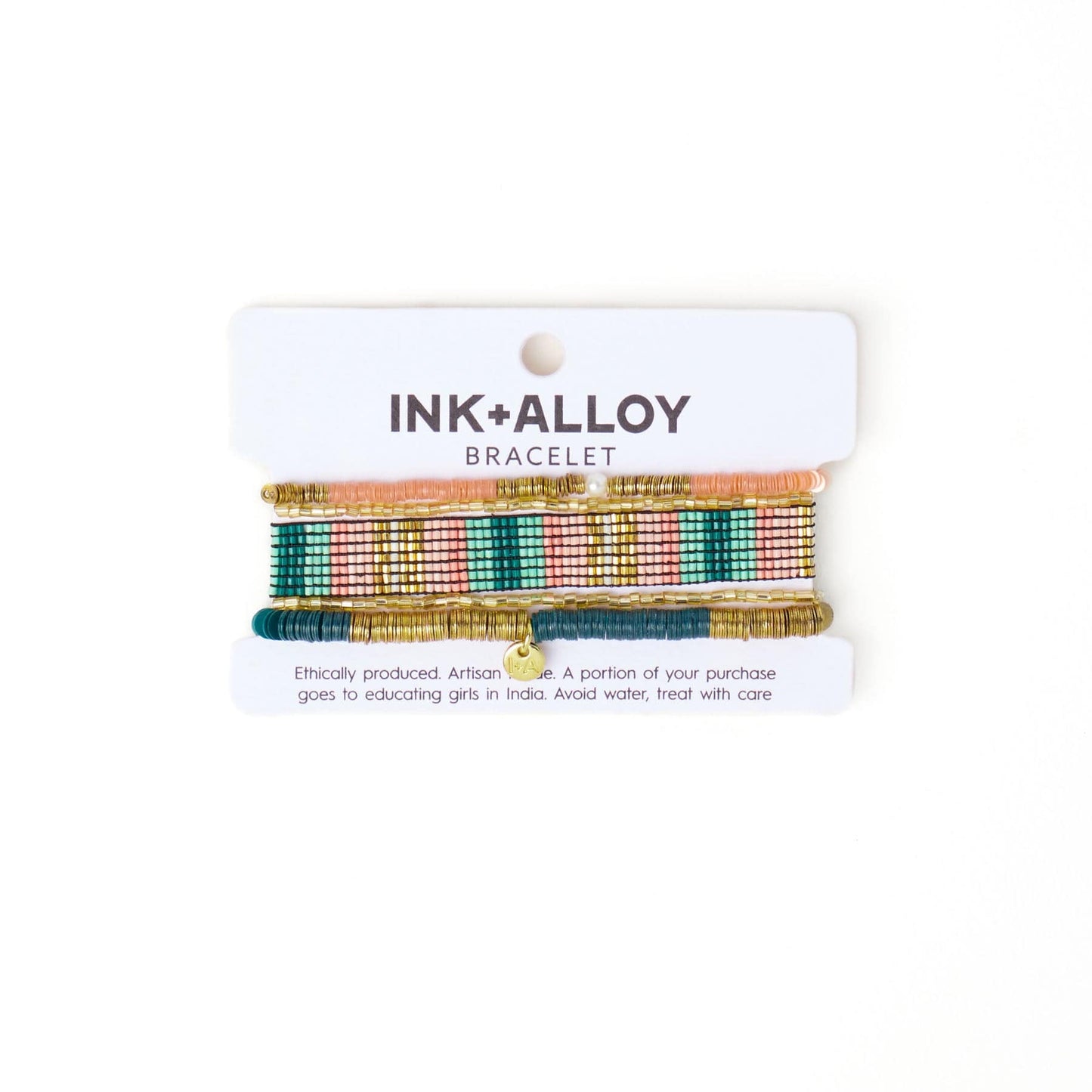 Grace & Alex Bracelet Stack Green And Pink Stack