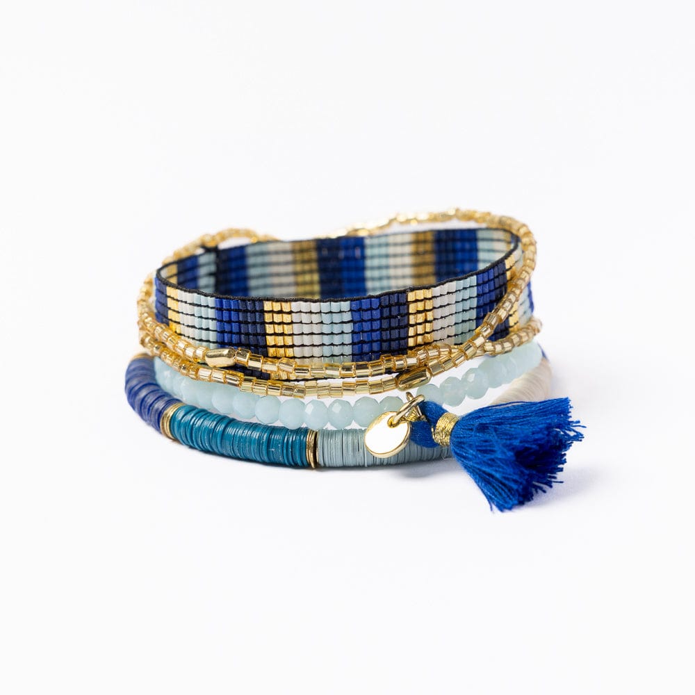 Grace & Alex Bracelet Stack Lapis And Light Blue Stacks